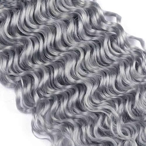 Grey Deep Wave Human Hair Bundle 26 Inch Brazilian Virgin Hair for Sew-In & Wigs - Sliver Grey Variation 26 / #Sliver Grey-D