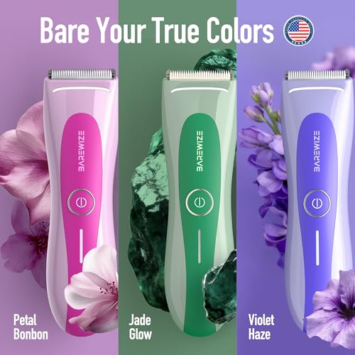 Bikini Trimmer for Women, Electric Shaver for Women | LED Light, IPX7 Waterproof, USB-C Rechargeable, Ceramic Blade | Electric Razors for Women, Pubic Hair Trimmer Women (Violet Haze)