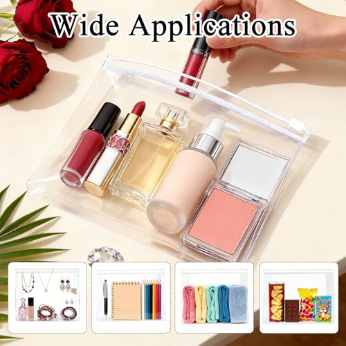 Transparent 60PCS Small Clear Makeup Bag Set Waterproof Zip Pouches Travel Organizers