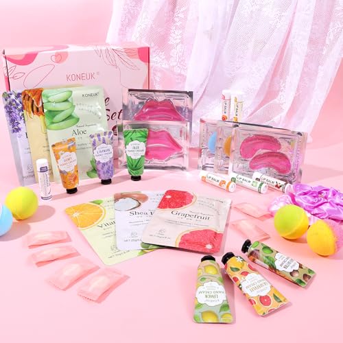 60PCS Spa Party Supplies Kit for Girls Sleepover Party - Facial Masks, Lotions & Gifts