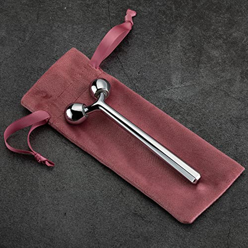 Silver 3D Metal Facial Roller Massager for Eye & Face Lymphatic Drainage