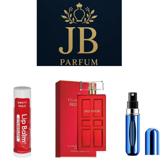 JUMBO BEAUTY Premium Designer Brands Perfumes For Women Red Door Perfume Eau de Toilette Spray for Women 3.3 oz Bundle with Refillable Perfume Atomizer Bottle and Lipstick Balm