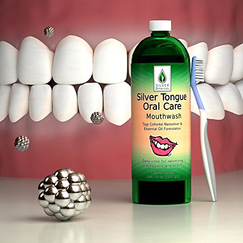 Silver Tongue Oral Care Colloidal Silver Mouthwash - 16 Fl Oz - All Natural, Vegan, Fluoride-Free, Essential Oil Blend
