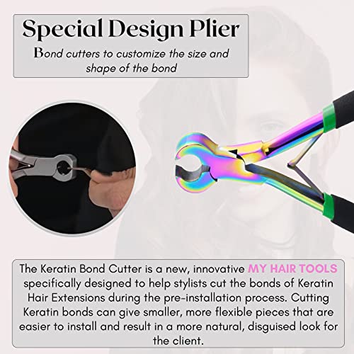 My Hair Tools Keratin Bond Cutter Rainbow Rubber Grip for Hair Extensions