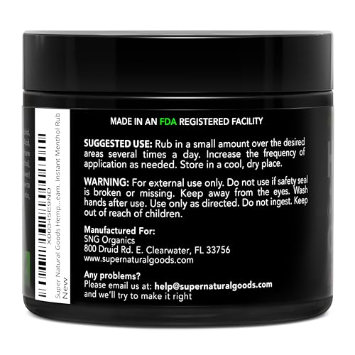 Super Natural Goods Magic Hemp Cooling Cream 8oz with Hemp Oil & Botanicals
