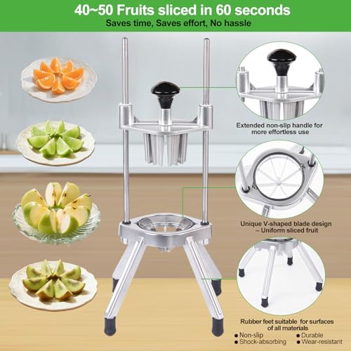 Commercial Lemon & Lime Cutter - 8-Section Stainless Steel Wedger - NSF Certified, Easy Use