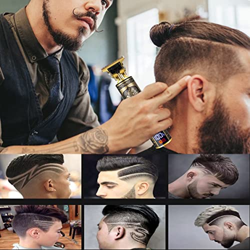 Cordless Hair Trimmer for Men - T-Blade Zero Gapped Beard & Edger Clipper with LED Display