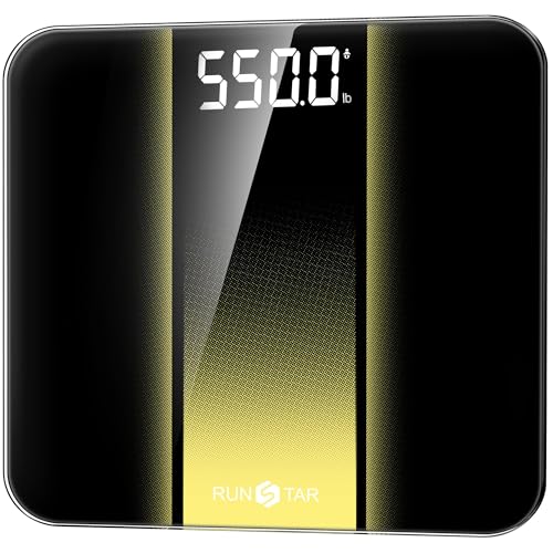 RunStar 14'' Digital Body Weight Scale Black, 550 lb Capacity, Large Numbers