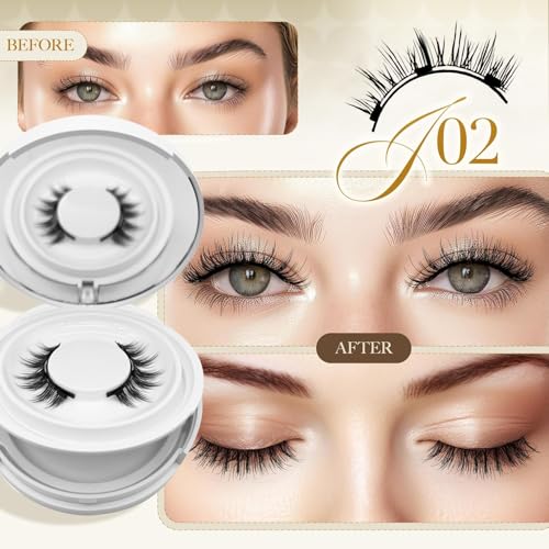 Ginani Magnetic Lashes, Magnet Eyelashes with Applicator for Valentine's Day,No Glue o Liner Needed Reusable Eyelashes Kit for Women Daily Use(Natural+Fuller)