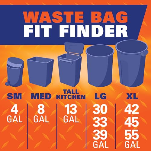 Hefty Large Trash Bags 30 Gallon, Multipurpose Black Garbage Bags - Pack of 40 (6 Packs)