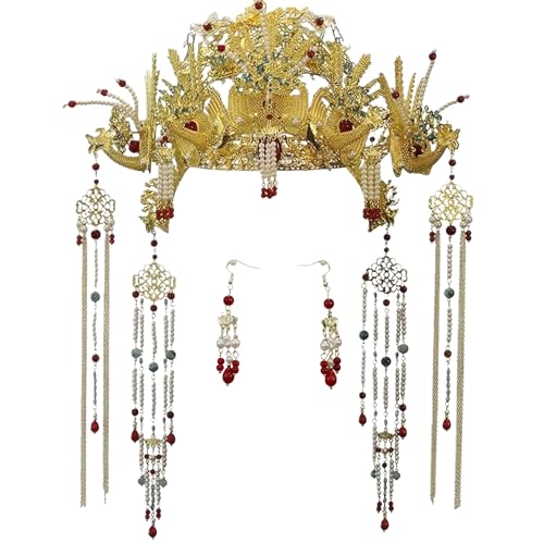 Getrelax Phoenix Chinese Wedding Tiara Headband Bridal Hair Accessory