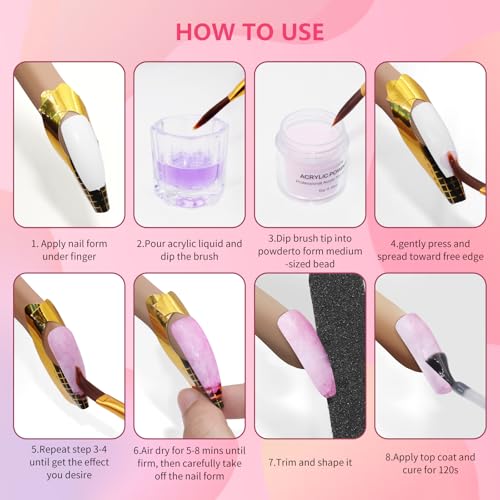 Practice Hand for Acrylic Nails with Nail Tips & Art Tools - Beginners Kit