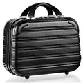 JZRTravel 14 Inch Black Hard Shell Makeup Organizer Case Portable Cosmetic Bag