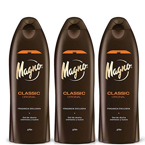 Magno Shower Gel 18.3oz/550ml - Pack of 3, Spa-Quality Mineral Bath Gel