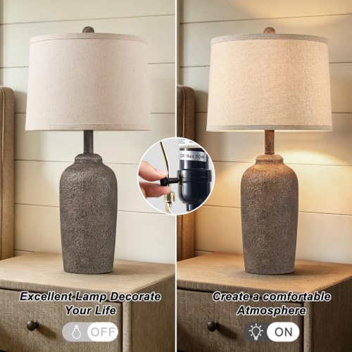 Modern Rustic Farmhouse Brown Table Lamp - Mordern Brown Variation