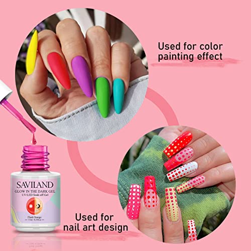 Glow In The Dark Gel Nail Polish Set - 12 Neon Colors, Long-Lasting & UV Reactive