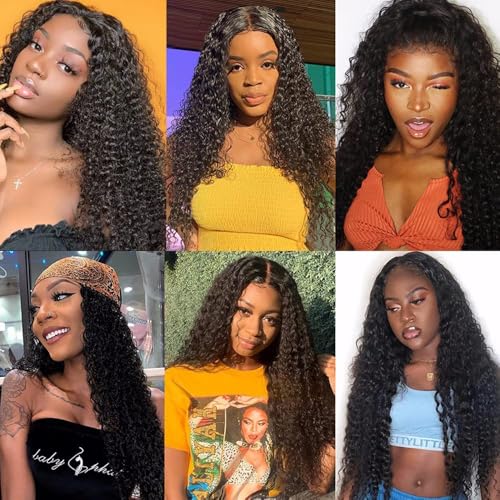 Kameinike 3pcs Natural Black Water Human Hair Bundles 8-14 Inch #1B