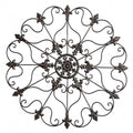 30-Inch Wrought Iron Wall Art with Vintage Fleur-de-Lis Scroll Design