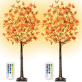 2 Pack 5Ft Fall Maple Tree Light with 90 LEDs and 8 Flash Modes - Indoor Outdoor Thanksgiving Decor