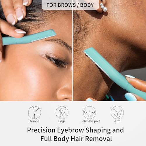 Face Razors for Women, Dermaplane Razor for Women Face, Eyebrow Razor, Dermaplaning Tool, Gentle Exfoliation Microblades for Sensitive Skin, Peach Fuzz Remover