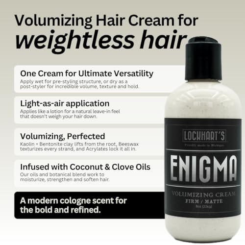 Men's Matte Cream Clay for Hair - Firm Hold, Volume, 8 oz