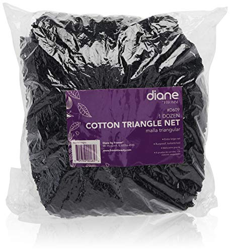 Extra Large Cotton Triangle Hair Net 12 Pack for Salons & Home Styling - Secures & Protects Hair
