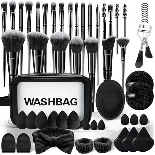 CLRDZN Black 62-Piece Professional Makeup Brush Set with Case