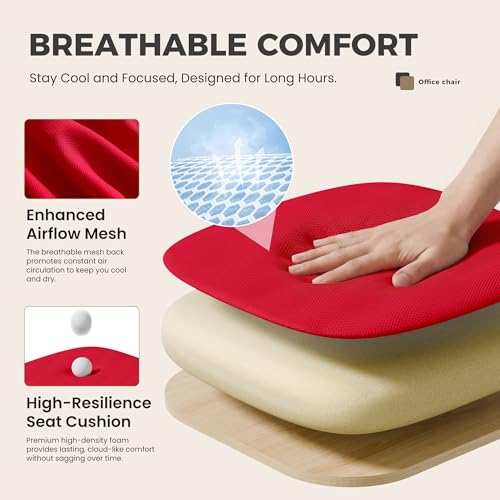 Red Ergonomic Office Chair 2 Pack with Lumbar Support Mesh Desk Chairs