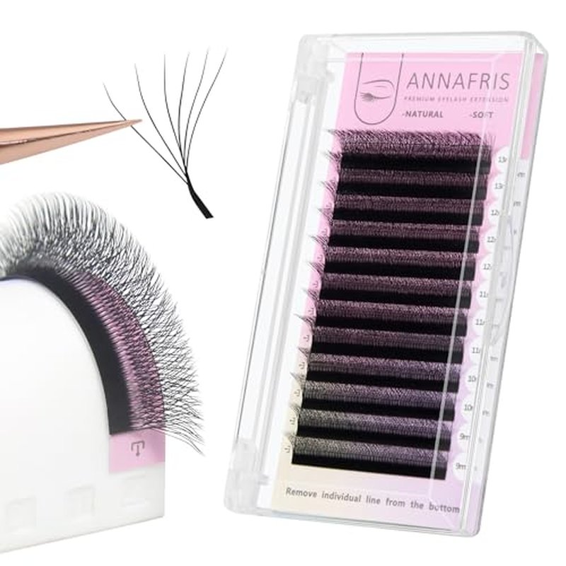 6D Premade Fan W Shape Eyelash Extensions 0.07 L Curl 9-13mm Mix Volume Self Fanning False Lashes Makeup Supplies Professional Use Lash Extension(0.07 L, 9-13mm Mix)