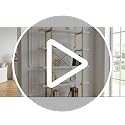 White Faux Marble 5-Tier Ladder Bookcase - Modern Open Storage Shelving Unit