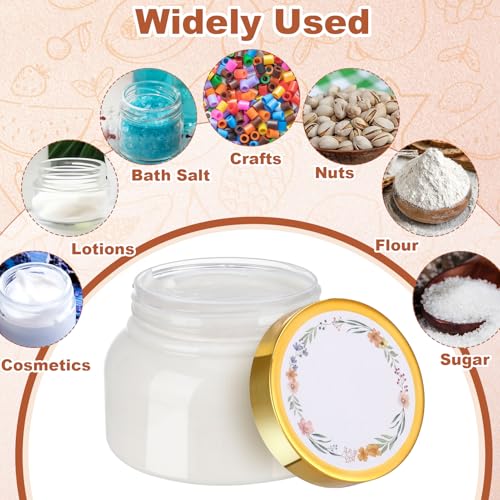 Clear Plastic Sugar Scrub Jars with Gold Lids - 8 oz Pack of 32 - Variation: Clear