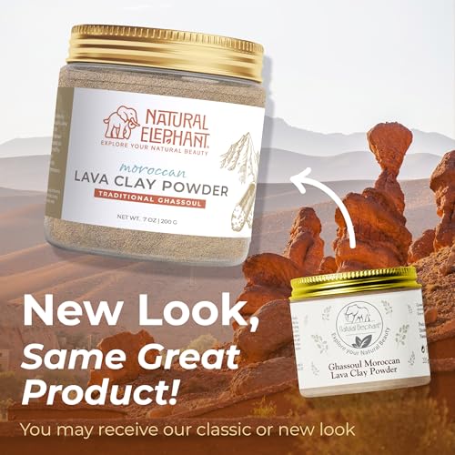 Natural Elephant Ghassoul (Rhassoul) Moroccan Lava Clay Powder | 100% Pure & Natural Face & Body Mask Powder | 1lb Bag Pack of 2 450g Bags