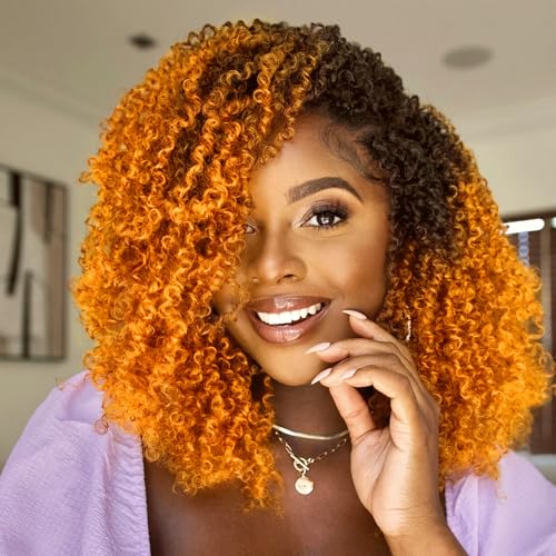Toyotress Yanky Twist Crochet Hair - Pumpkin Ombre Ginger 12 Inch 8 Packs Pre-Looped Synthetic Braids