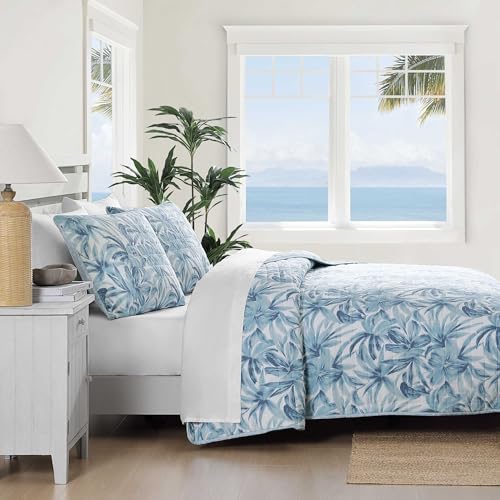 Full/Queen Cotton Quilt Set - Aubrey Blue, Soft Comfortable Bed Bedding
