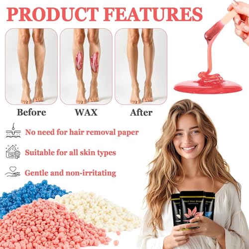 Hard Wax Beads for Hair-Removal - Sukh Brazilian Bikini Wax for Women Men Gentle on Skin, Moisturizing,Unisex for Back, Legs, Armpit, Bikini Line, Arms, Body
