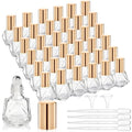 36 Pack Essential Oil Roller Bottles, 8ml/0.27oz Empty Roll On Bottle, Glass Polygonal Roller Ball Applicator, Perfume Vials with Stainless Steel Roller Ball for Travel, 4 Dropper, 2 Funnel