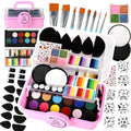 Professional Face Painting kit for kids, Depvision 68 Colors Split Cake Face Paint Kit, Non-Toxic Washable Safe Water Based Body Paint kit with Brushes Stencils Sponge Gems Glitter for Halloween gift