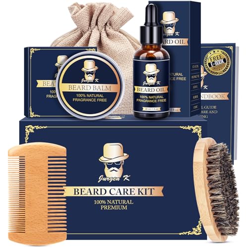 Jurgen K Birthday Gifts for Men, Beard Kit for Men's Daily Grooming, Moisturize & Soften Facial Hair, Men's Self Care Set, Anniversary | Birthday Gifts for Him Husband Boyfriend Dad Son