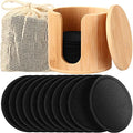 Foaincore Black Reusable Makeup Remover Cotton Pads - 40 Pcs with Storage & Laundry Bag