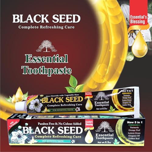 Black Seed Toothpaste - Fluoride-Free Organic Oral Care, 6.53oz Pack of 6