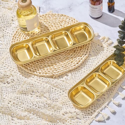 8 Pcs Esthetician Face Mask Trays Set - Gold Stainless Steel, Large, Professional Skincare Organizer