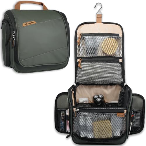 WELKINLAND 13-Pocket Hanging Toiletry Bag Waterproof Men's Travel Organizer