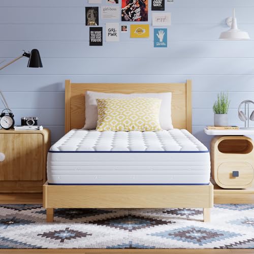 Avenco 6 Inch Twin Hybrid Mattress with Innerspring & Foam Support, Breathable Cover