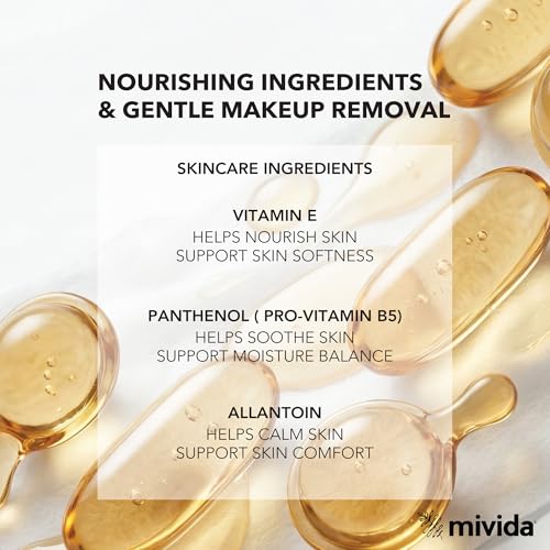 mivida Hypoallergenic Individually Wrapped Makeup Remover Wipes With Vitamin E, Ultra Soft, Makeup Remover Wipe Individually Wrapped, Fragrance Free, 40 Count Makeup Wipes Individually Wrapped