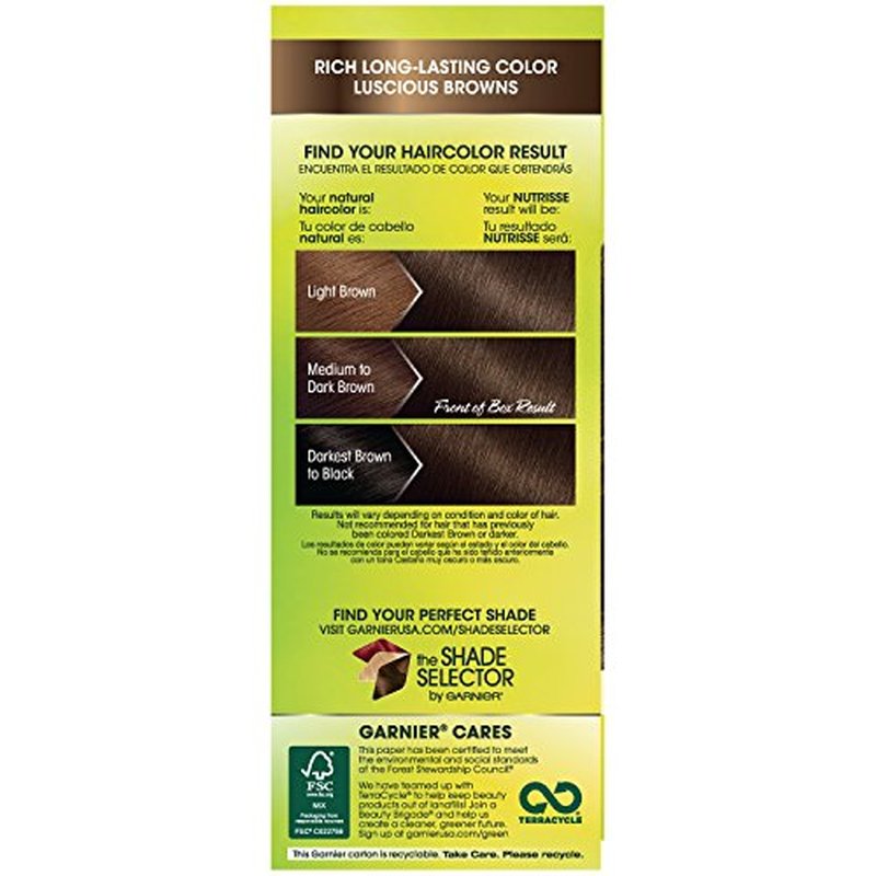 Garnier Hair Color Nutrisse Nourishing Creme, 41 Dark Nude Brown (Iced Coffee) Permanent Hair Dye, 1 Count (Packaging May Vary)
