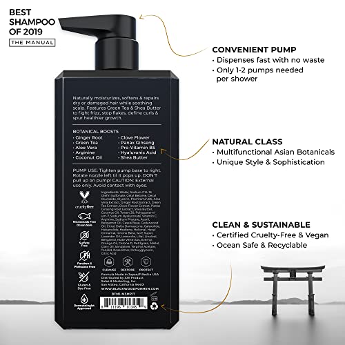 Blackwood For Men Hair & Beard Hydrator Spray (4oz) + Hydroblast Moisturizing Shampoo (17oz) Bundle - Vegan & Natural Leave-In Conditioner