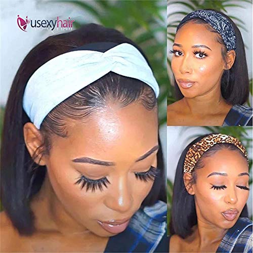 10 Inch Short Bob Human Hair Wig for Women - Natural Color, Easy Wear with Free Headband - 150% Density