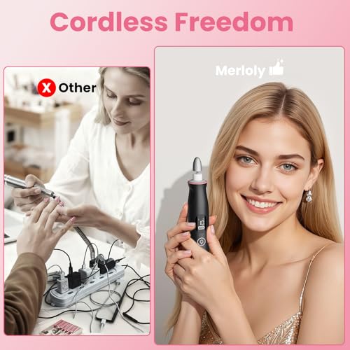 Black Electric Nail Drill with 10 Speeds & 10 Bits – Beginner-Friendly Professional Nail File