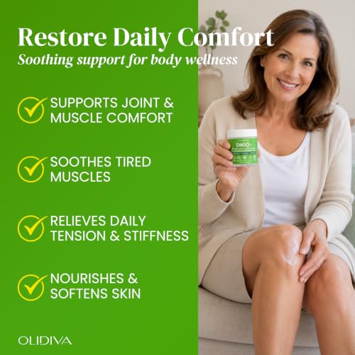 Olidiva 99.9% Pure DMSO Topical Cream for Joint & Muscle Relief 4.23 oz