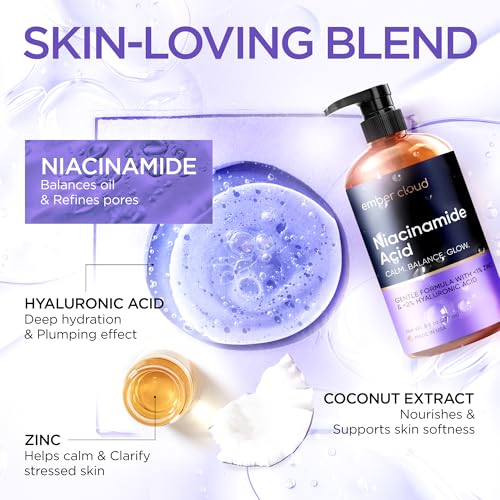 Niacinamide Serum for Face 10% with Zinc 1% Vitamin B3 Anti-Aging, Advanced Skin Care for Even Tone, Texture and Hydrating Cruelty Free 8 Oz